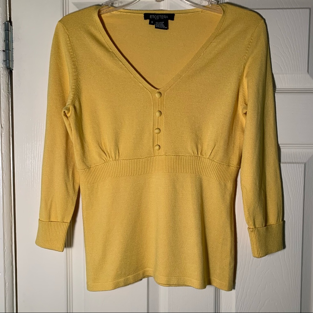 Etcetera Yellow V-Neck Sweater